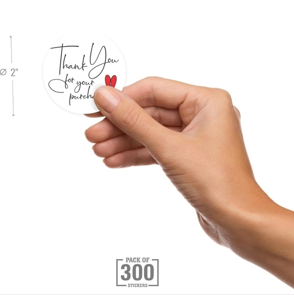 2" THANK YOU FOR YOUR PURCHASE ♥️ STICKERS•NWT• 300 - Picture 3 of 9